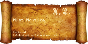 Must Montika névjegykártya